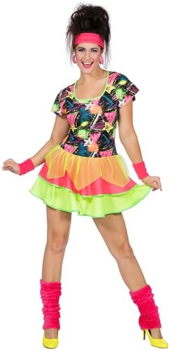 Disco Jurkje Neon Rockin the 80's voor dames