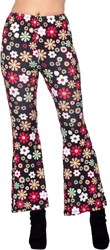 Dames Hippie Broek Zwart Flower Power