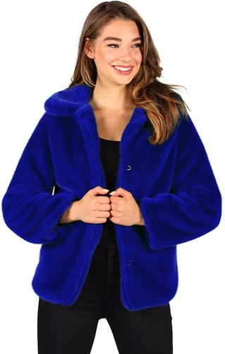 Bontjas Carnaval Blauw Luxe