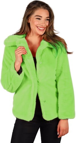 Bontjas Carnaval Neon Groen Luxe