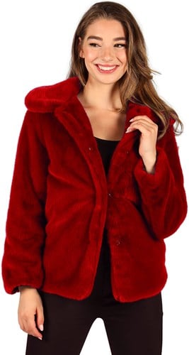 Bontjas Carnaval Rood Luxe