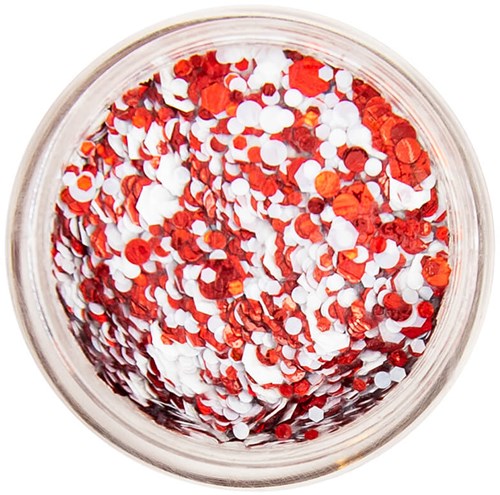 PXP Pressed Chunky Glitter Cream Rood-Wit - 10ml