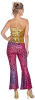 Dames Hippie Broek Panter Paars-Roze (achterkant)
