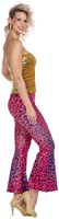 Dames Hippie Broek Panter Paars-Roze (zijkant)