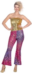 Dames Hippie Broek Panter Paars-Pink