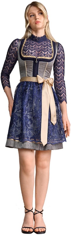 Dirndl Effi Luxe Donkerblauw-Goud (50cm) - 2dlg (2)