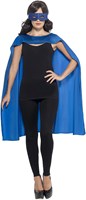 Superhelden Cape Blauw met Oogmasker (vrouw)