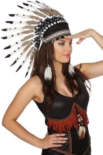 Indianen Tooi Zwart-Wit-Beige Luxe