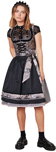 Dirndl Laurina Grijs Met Bloemen (60cm) - 2dlg.