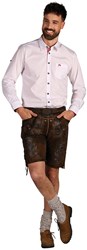 Lederhose Geitenleer Tobias Donkerbruin met Riem