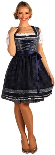 Dirndl Katja Blauw-Wit Luxe (55cm) - 2dlg