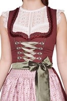Dirndl Doris Bordeaux Rood (60cm) - 2dlg. (detail bovenstuk)