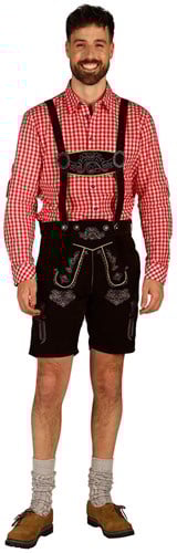 Tiroler Lederhose Donkerbruin Jonas (nepleer)