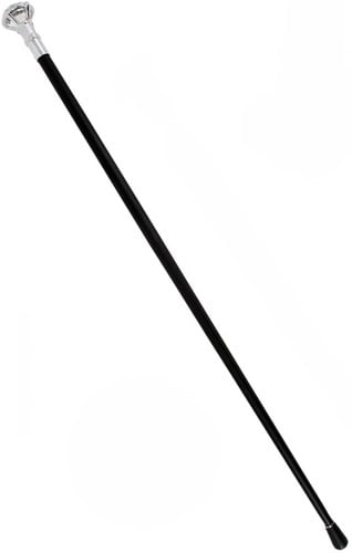 Pooier Wandelstok Diamant Zwart-Zilver