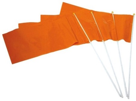 Plastic Zwaaivlag Oranje op Stokje (20x30cm)