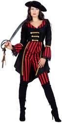 Kostuum Piraat Stripe Luxe voor dames