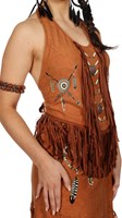 Dames Topje Indiaanse / Hippie Bruin