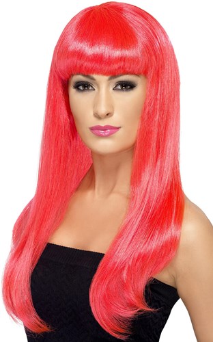Babelicious Pruik Neon Pink