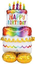 Folieballon Airloonz Happy Birthday Cake (68x134cm)