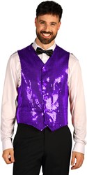 Glitter Gilet Heren Paars