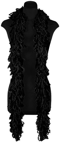 Glamour Boa Sjaal Zwart met Tinsel