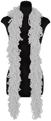 Glamour Boa Sjaal Wit met Tinsel