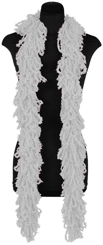 Glamour Boa Sjaal Wit met Tinsel