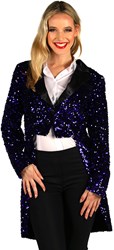 Slipjas Dames Pailletten Luxe Blauw-Zwart