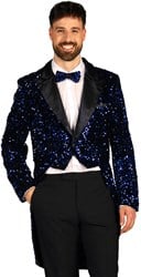 Slipjas Heren Pailletten Luxe Blauw-Zwart