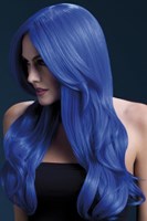 Fever Pruik Khloe Luxe Neon Blauw