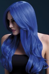 Fever Pruik Khloe Luxe Neon Blauw