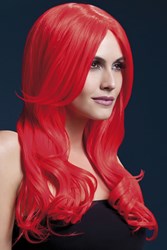 Fever Pruik Khloe Luxe Neon Rood