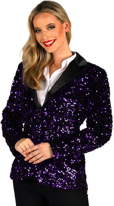 Glitter Blazer Dames Paars