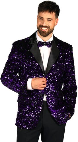 Glitter Jasje Heren Paars