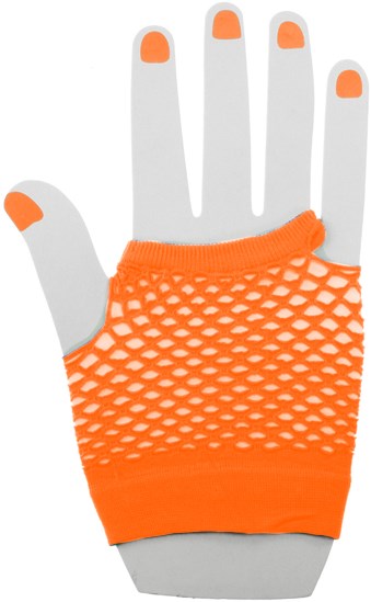 Nethandschoenen Vingerloos Kort Fluor Oranje-2