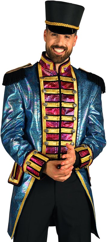 Carnavalsjas Heren Metallic Fiesta Turquoise (2)