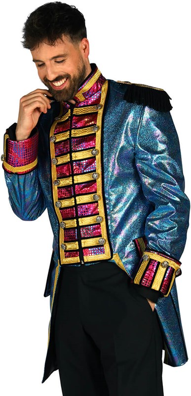 Carnavalsjas Heren Metallic Fiesta Turquoise (6)