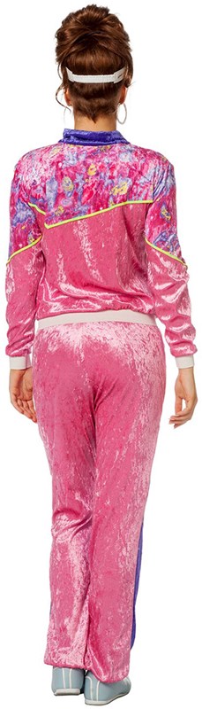 Eighties Trainingspak Pink voor dames (achterkant)
