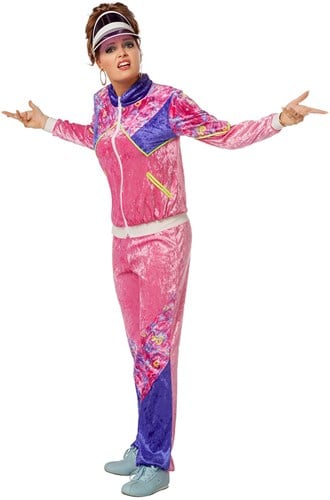 Eighties Trainingspak Pink voor dames 