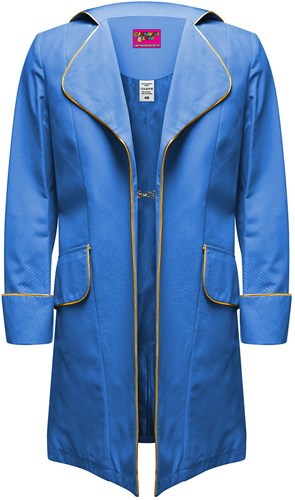 Herenjas Blauw Luxe met Gouden Piping
