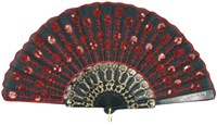 Spaanse Waaier+Pailletten Rood (product)