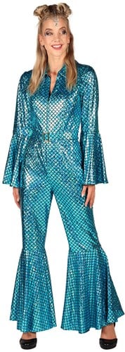 Disco Jumpsuit Dazzling Star Turquoise