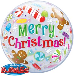 Bubbles Ballon Kerstmis 'Merry Christmas' (56cm)