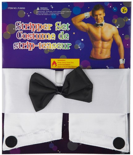 Stripper Set (Kraag met Vlinderstrik+2 Manchetten)
