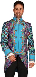 Heren Carnavalsjas Flower Square Turquoise