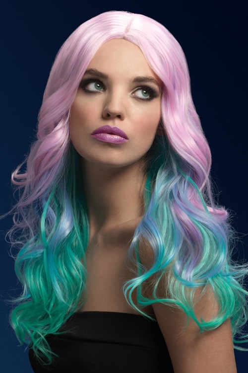 Fever Ombre Pruik Khloe Luxe Pastel Rainbow