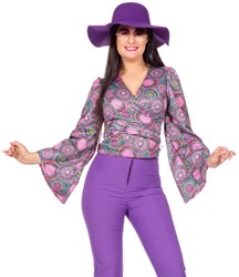 Flower Power Blouse Paars Dames