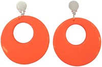Disco Oorbellen Neon Oranje met clip