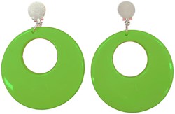 Disco Oorbellen Neon Groen met clip