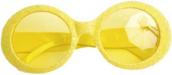 Disco Bril Glitter Ovaal Neon Geel